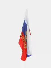 Синий флаг России с гербом РФ, триколор большой 150*85 см