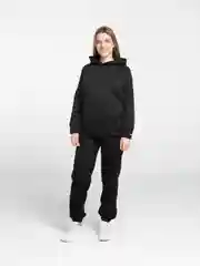 Черный спортивный костюм с карманом, на флисе