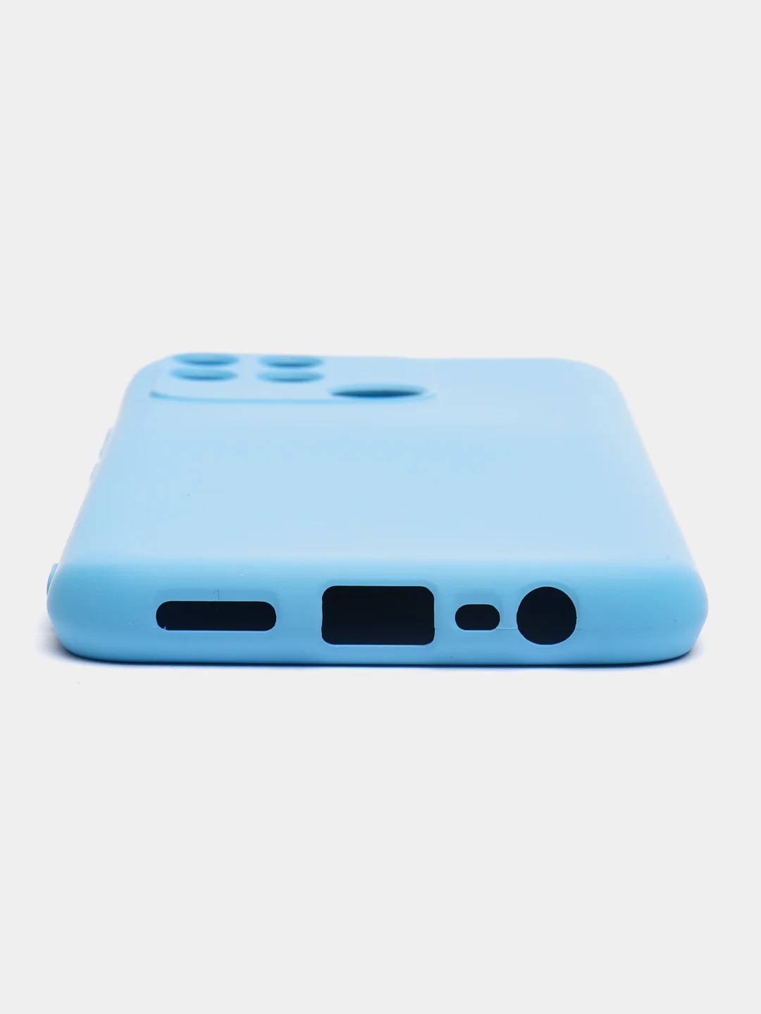 Голубой чехол REALME Narzo 50A  / REALME C25 / REALME C25S с защитой камеры и бархатом внутри