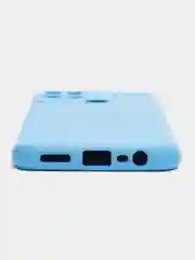 Голубой чехол REALME Narzo 50A  / REALME C25 / REALME C25S с защитой камеры и бархатом внутри