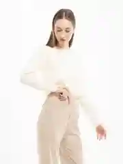 Молочный лонгслив базовый свободного кроя, из хлопка, 4 цвета