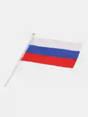 Белый флаг России, 14 х 21 см, шток 30 см