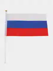 Белый флаг России, 14 х 21 см, шток 30 см
