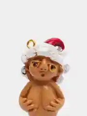 Алый новогодняя игрушка голый Санта Клаус