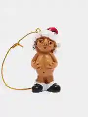 Алый новогодняя игрушка голый Санта Клаус