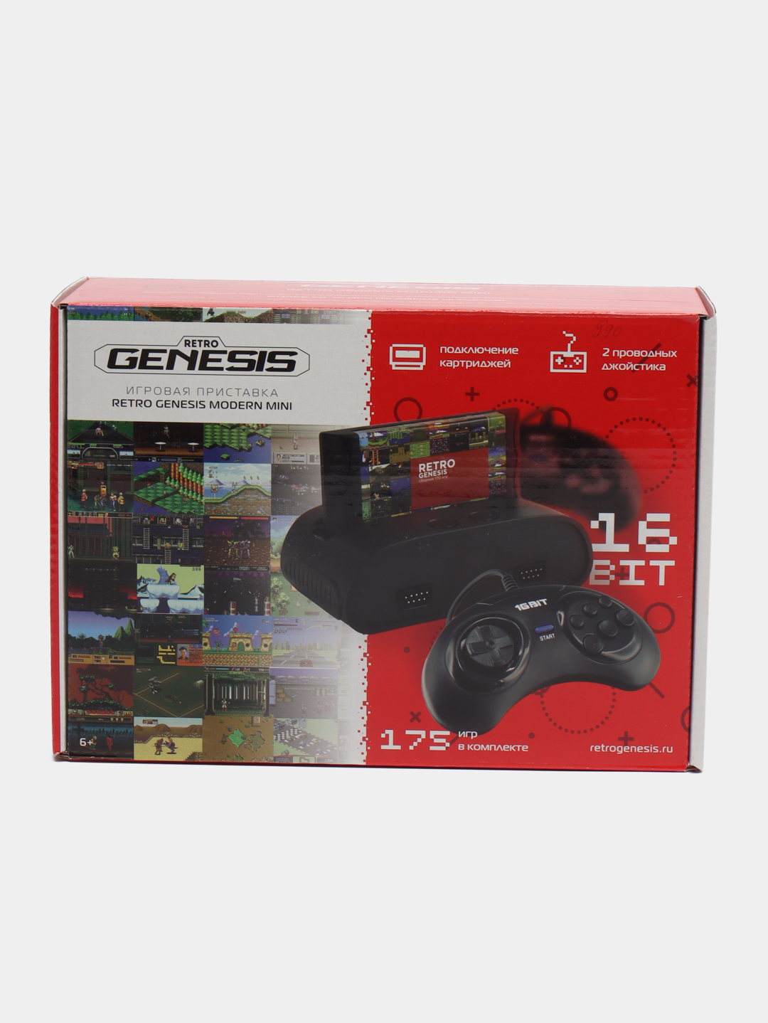 Игровая приставка Sega Retro Genesis Modern Mini, 175 игр, 2 джойстика  купить по цене 2425 ₽ в интернет-магазине Магнит Маркет