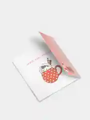 Красный открытки новогодние "Хитрые котики", складные, миниатюрные, с пожеланиями к Новому Году