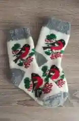 Носки шерстяные "Снегири"