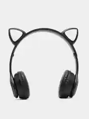 Черный беспроводные наушники с LED-ушками Cat Ear P47m Наушники беспроводные