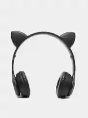 Черный беспроводные наушники с LED-ушками Cat Ear P47m Наушники беспроводные