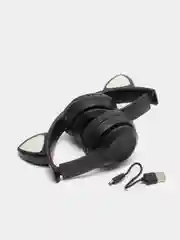 Черный беспроводные наушники с LED-ушками Cat Ear P47m Наушники беспроводные