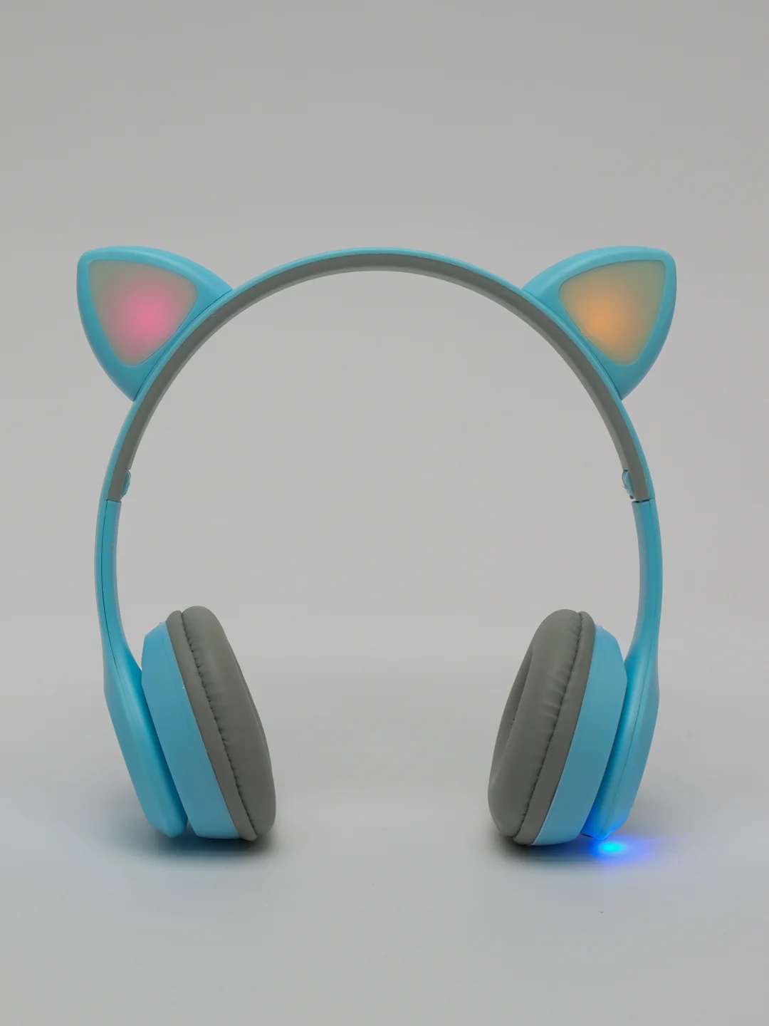 Голубой беспроводные наушники с LED-ушками Cat Ear P47m Наушники беспроводные