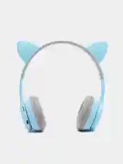 Голубой беспроводные наушники с LED-ушками Cat Ear P47m Наушники беспроводные
