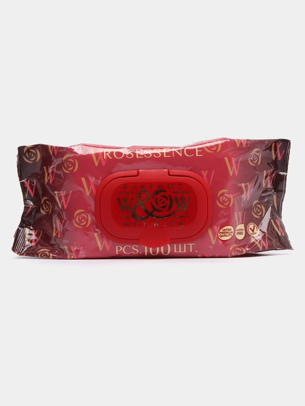 Влажные салфетки "W&W" ROSESSENCE 100 шт с клапаном парфюмированные
