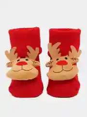 Красный носки детские новогодние, Пинетки махровые нескользящие