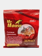 Мистер Маус (Mr. Mouse) Зерновая приманка от крыс и мышей 200г С МУМИФИЦИРУЮЩИМ ЭФФЕКТОМ