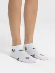 Салатовый носки белые, с принтом, унисекс