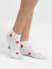 Розовый носки белые, с принтом, унисекс