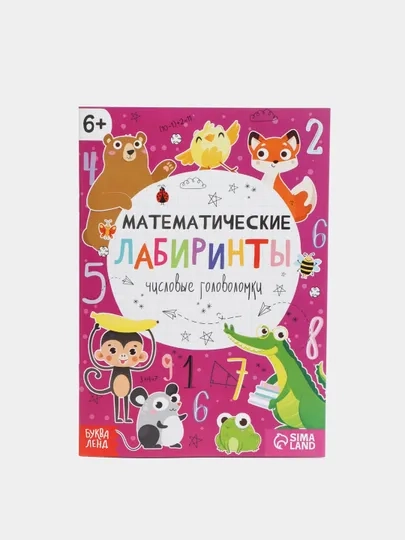 Книга развивающая "Математические и буквенные лабиринты" (ребусы, головоломки)от 6 лет
