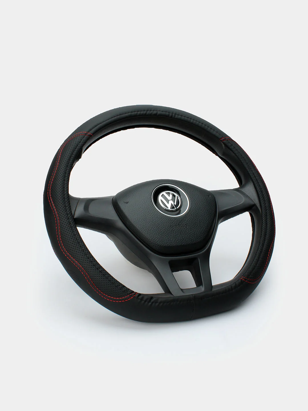 Красный чехол на руль D-образный для Volkswagen, Skoda