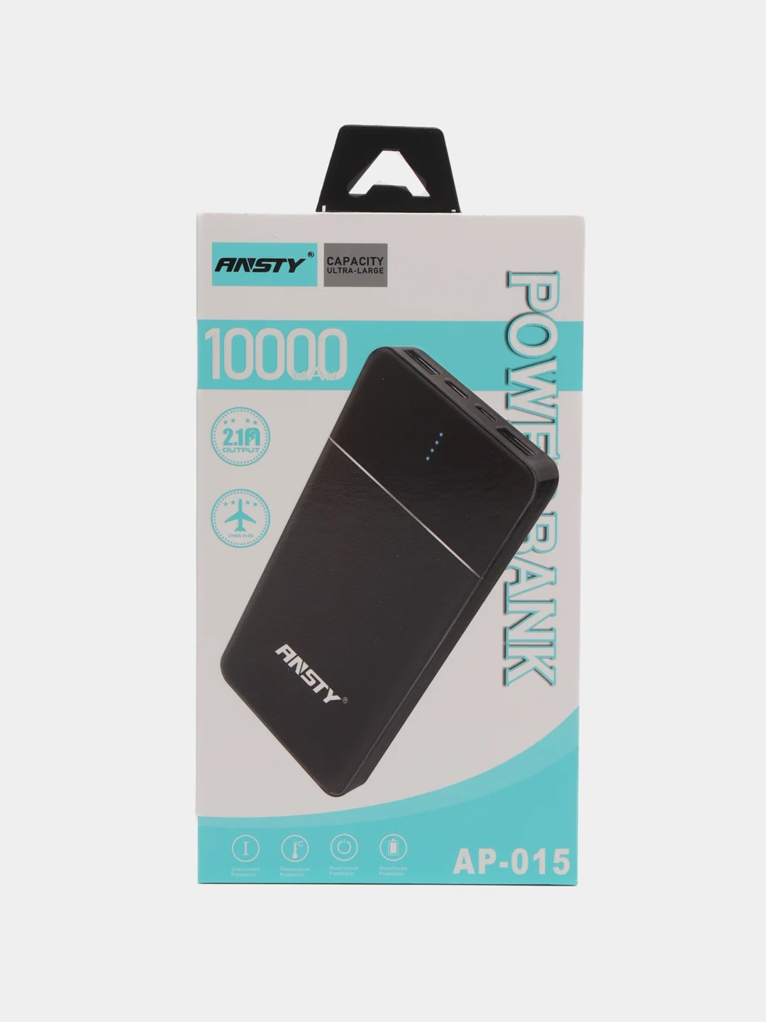 Черный внешний аккумулятор Power bank