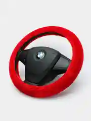 Красный чехол на руль утепленный, зимний