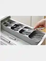 Серый лоток для столовых приборов