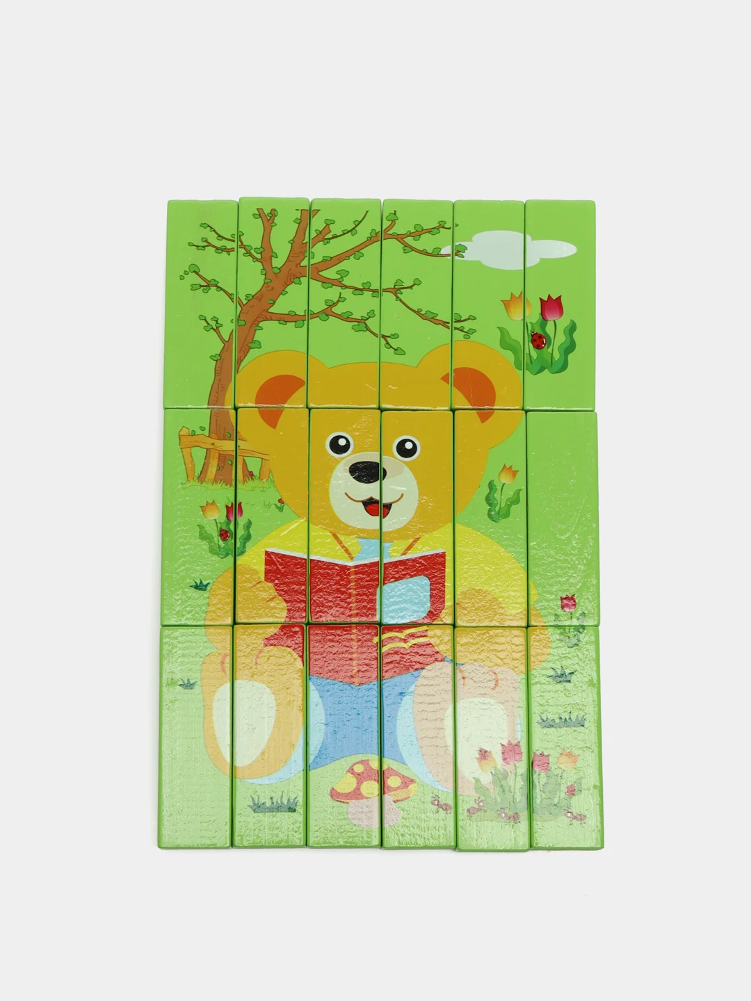 Деревянная игра 2 в 1: пазл и башня