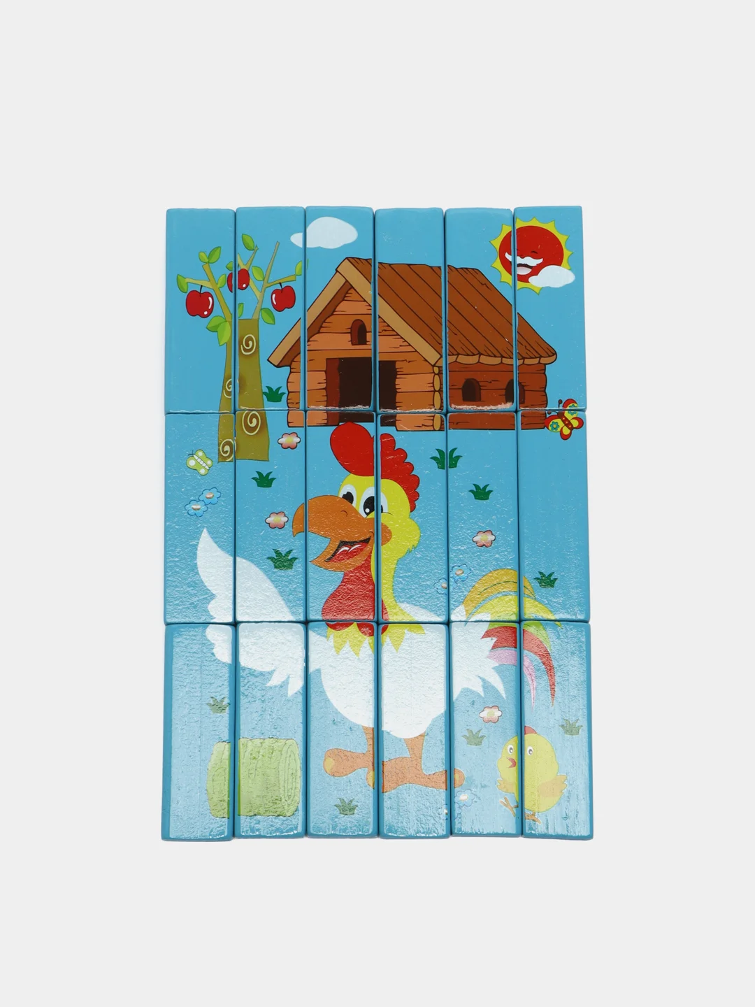 Деревянная игра 2 в 1: пазл и башня