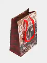 Алый подарочный новогодний пакет, 12 x 15 х 5,5 см