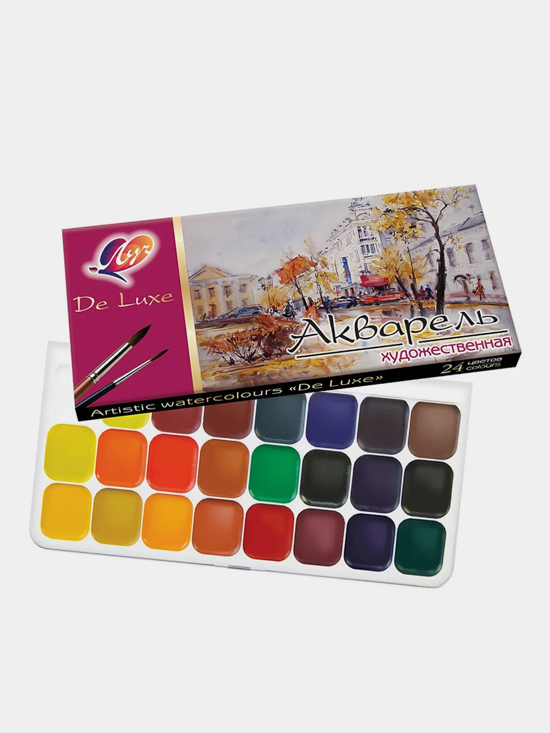 Краски акварельные Луч Люкс 24 цв., б/кисти, 14С 1039-08