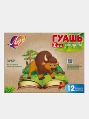 Гуашь 12 цветов, Луч Zoo, банка 15 мл