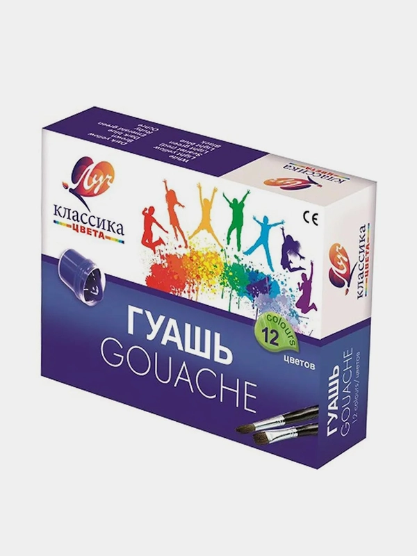 Гуашь Луч Классика, 12 цветов, банка 20 мл