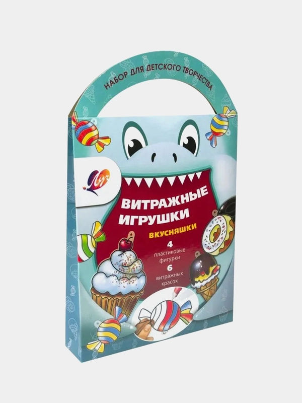 Набор для творчества краски по стеклу с трафаретом "Вкусняшки", 30С 1918-08