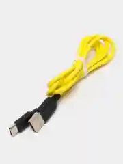 Желтый мягкий Силиконовый USB кабель провод зарядник шнур Micro, Type-C, iPhone Lightning Android