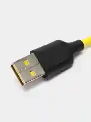 Желтый мягкий Силиконовый USB кабель провод зарядник шнур Micro, Type-C, iPhone Lightning Android