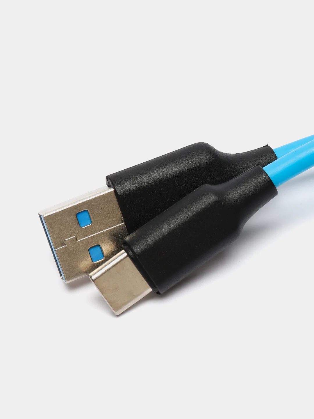Голубой мягкий Силиконовый USB кабель провод зарядник шнур Micro, Type-C, iPhone Lightning Android