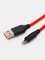 Красный мягкий Силиконовый USB кабель провод зарядник шнур Micro, Type-C, iPhone Lightning Android