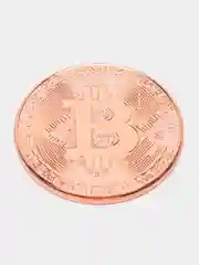 Бронзовый сувенирная блокчейн монета "Биткоин" (Bitcoin), в футляре