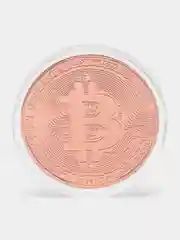 Бронзовый сувенирная блокчейн монета "Биткоин" (Bitcoin), в футляре