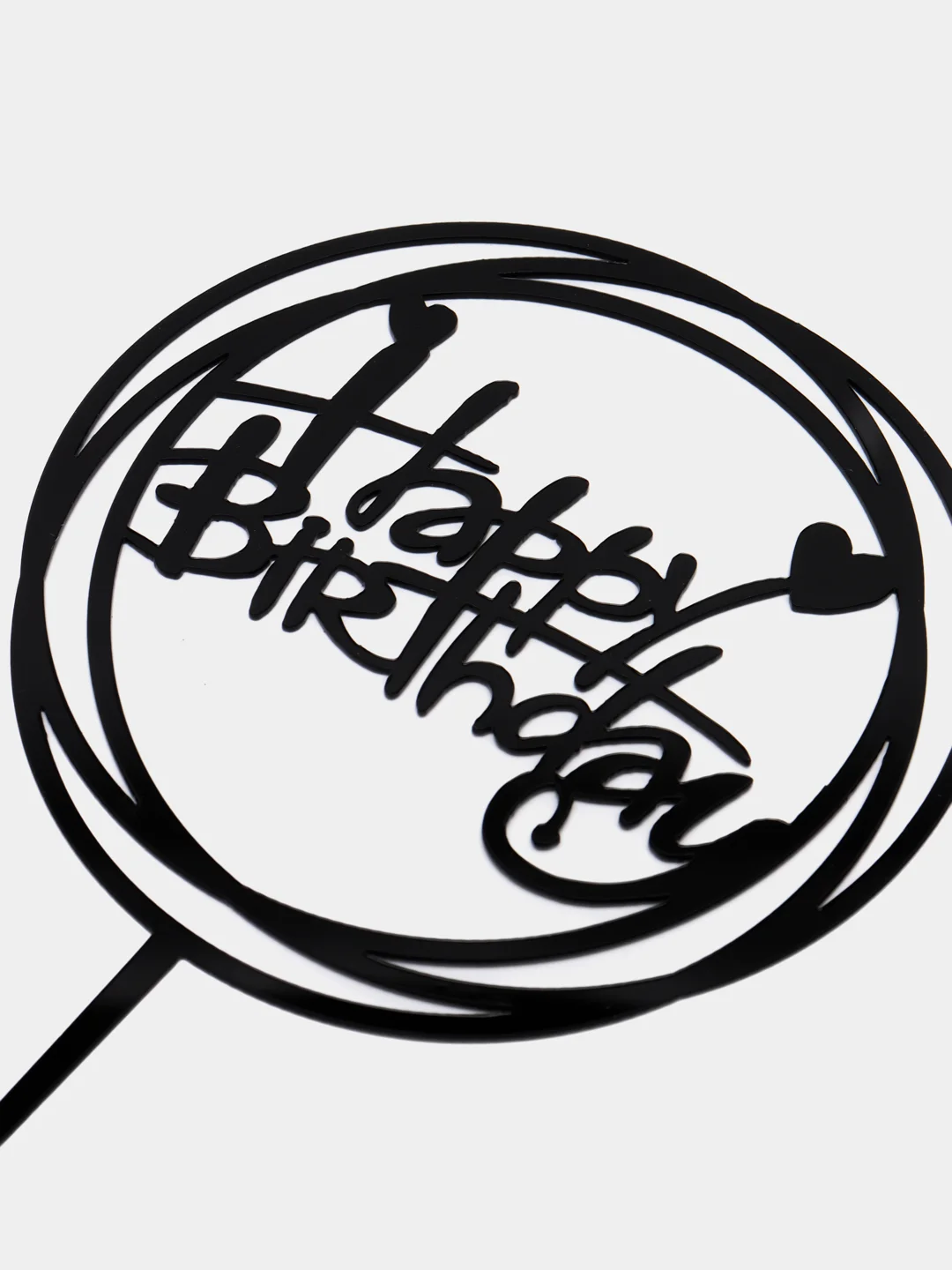 Хром топпер "Happy Birthday" для украшения торта