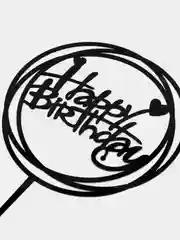 Хром топпер "Happy Birthday" для украшения торта