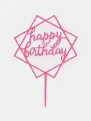 Пудровый топпер "Happy Birthday" для украшения торта