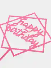 Пудровый топпер "Happy Birthday" для украшения торта