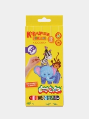 Карандаши цветные, трехгранные, 12 цветов