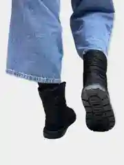 Черный дутики женские,зимние ботинки