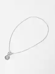 Серебряный цепочка на шею с подвеской - медальоном