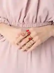 Золотой комплект колец с бабочками и змеями, на Новый Год, год Змеи