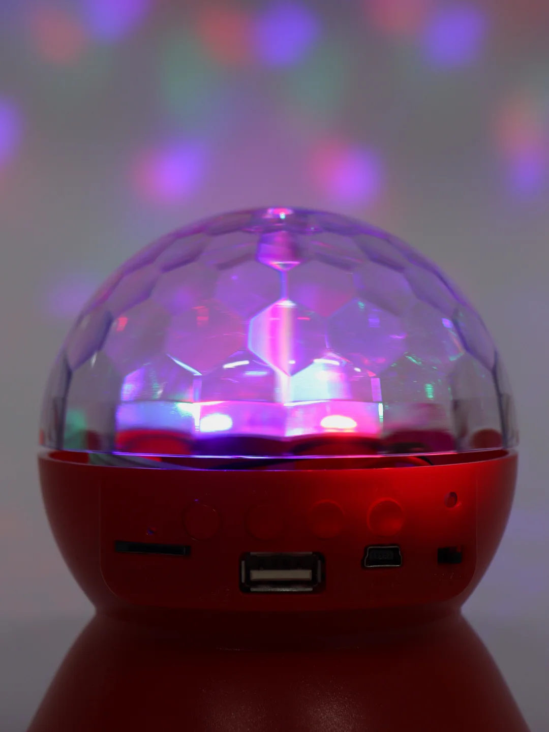 Красный диско-шар светодиодный, с Bluetooth, светомузыка