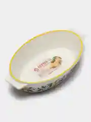 Форма для выпечки из жаропрочной керамики овальная Доляна "Лимон", 30,5х18 см, цвет белый